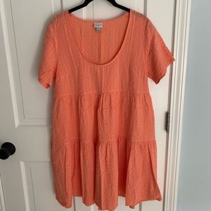 a new day/Target Babydoll Short Sleeve Short Cotton Dress in Coral sz S